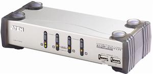ATEN 4port KVMP, USB+PS2, USB hub, aud., kab. 1,2m