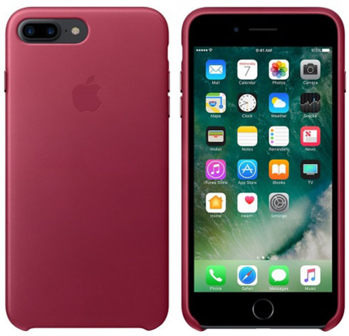iPhone 7 Plus Leather Case - Berry