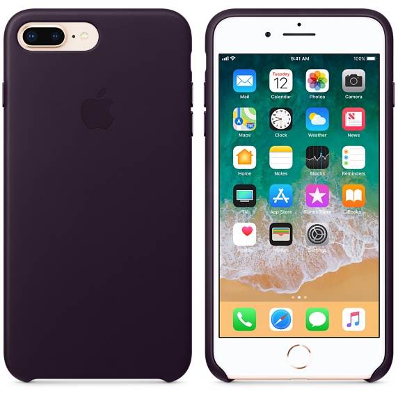 iPhone 8 Plus / 7 Plus Leather Case - Dark Aub