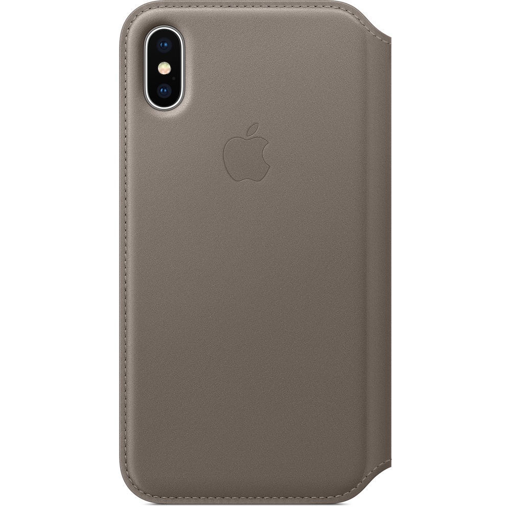 iPhone X Leather Folio - Taupe