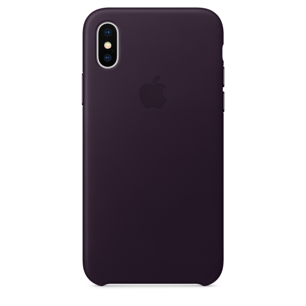 iPhone X Leather Case - Dark Aubergine
