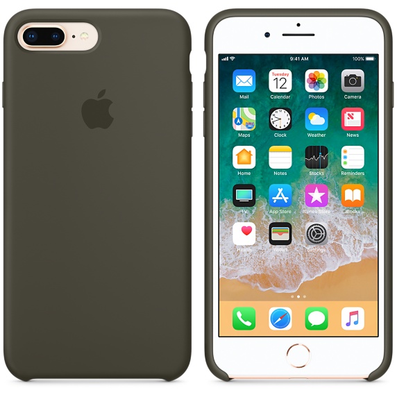 iPhone 8 Plus / 7 Plus Silicone Case - Dark Olive