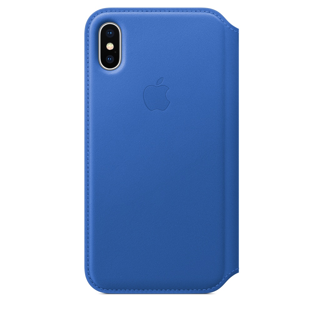 iPhone X Leather Folio - Electric Blue