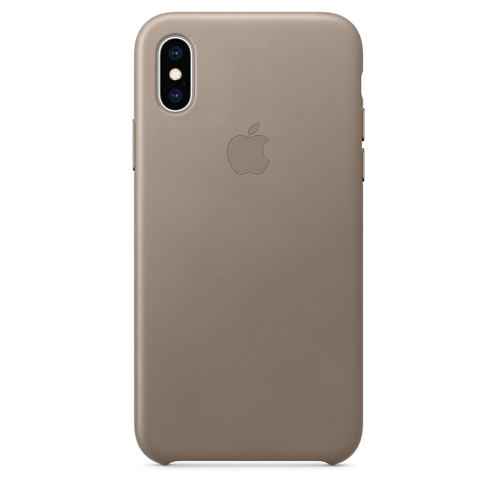 iPhone XS Max Leather Case - Taupe 