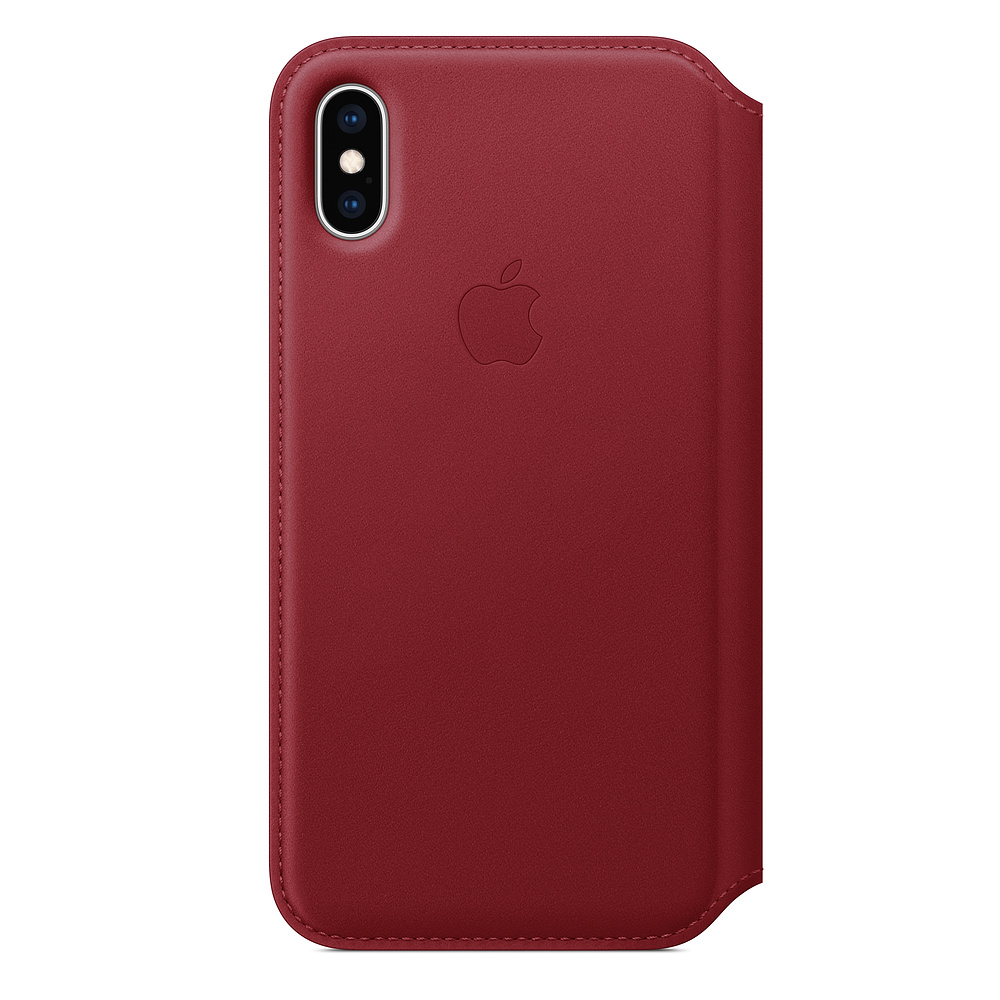 iPhone XS Leather Folio - (PRODUCT)RED