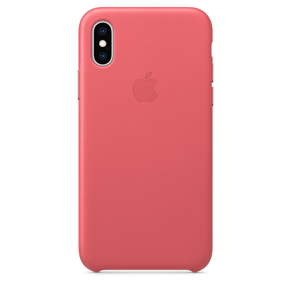 iPhone XS Leather Case - Peony Pink 