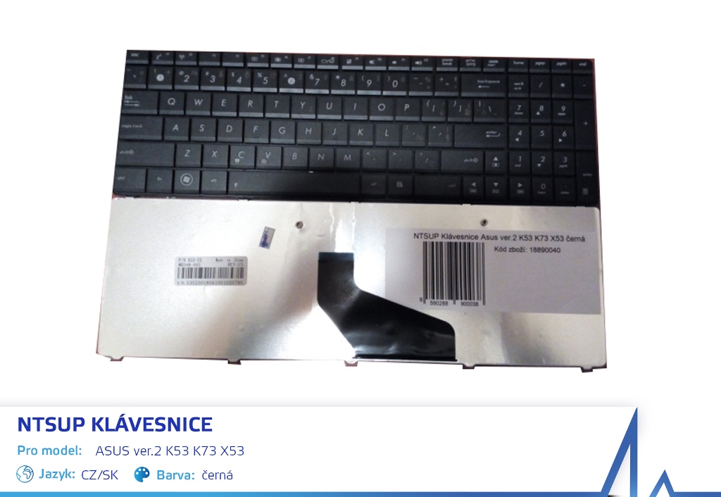 NTSUP Kl�vesnice Asus ver.2 K53 K73 X53 �ern� CZ/SK