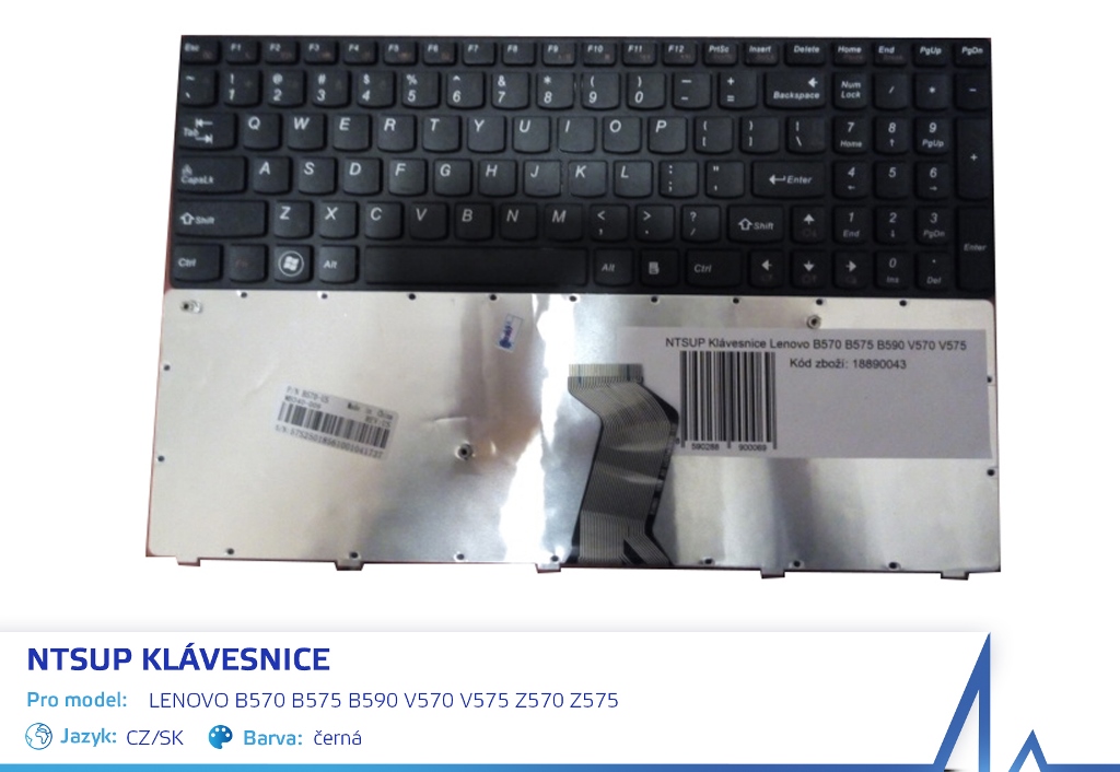 NTSUP Kl�vesnice Lenovo B570 B575 B590 V570 V575 Z570 Z575 �ern� CZ/SK