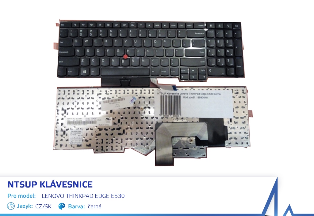 NTSUP Kl�vesnice Lenovo ThinkPad Edge E530 �ern� CZ/SK