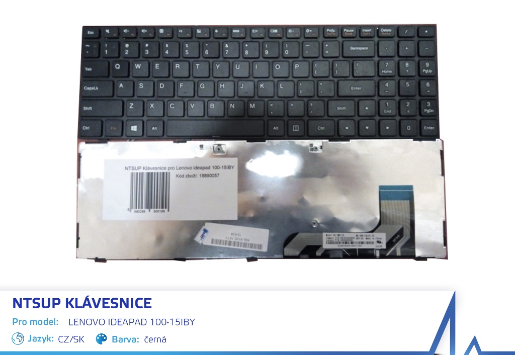 NTSUP Kl�vesnice pro Lenovo IdeaPad 100-15IBY �ern� CZ/SK
