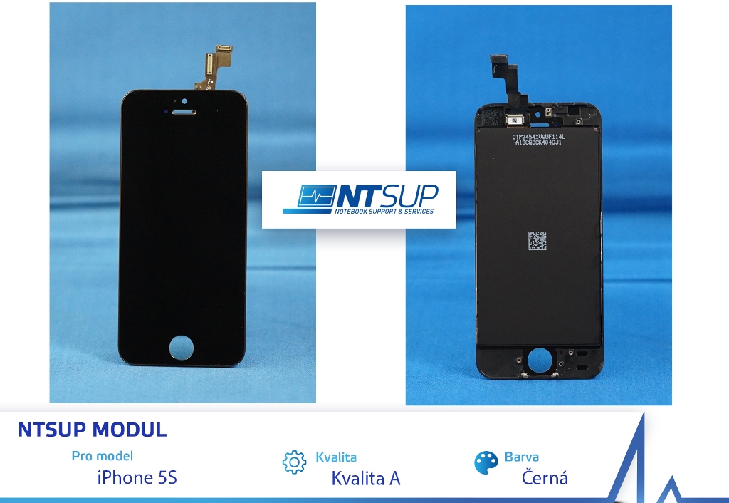 NTSUP LCD modul iPhone 5S �ern� kvalita A 