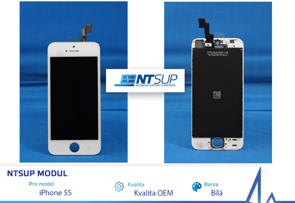 NTSUP LCD modul iPhone 5S b�l� kvalita B 