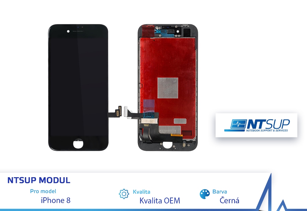 NTSUP LCD modul iPhone 8 �ern� kvalita B 