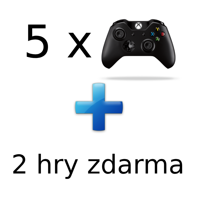 AKCE: 5 x XBOX ONE - Bezdr�tov� ovlada� Xbox One, �ern� + 2 hry ZDARMA
