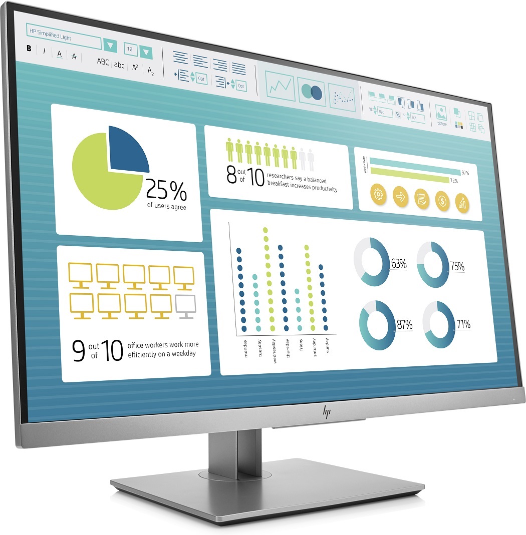 HP E273 27' IPS 1920x1080/250/1000:1/VGA/DP/HDMI/5ms