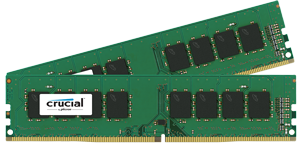 16GB DDR4 - 2400 MHz Crucial CL17 DR x8 DIMM kit, 2x8GB