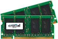 SO-DIMM kit 2GB DDR2-667 MHz Crucial CL5, 2x1GB