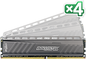 32GB DDR4-2666MHz Crucial Ballistix Tactical CL16 DRx8 DIMM, kit 4x8GB