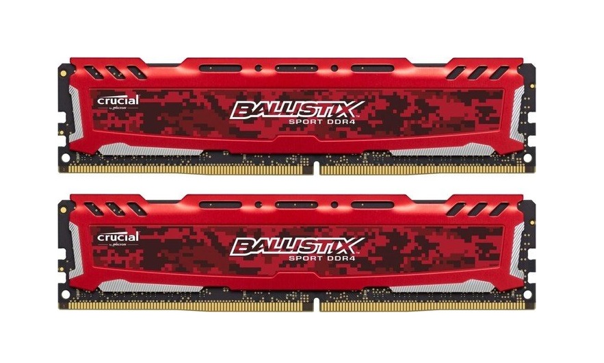 kit 16GB DDR4-2400MHz Crucial Ballistix Sport LT Red CL16 SRx8 uDIMM kit 2x8GB