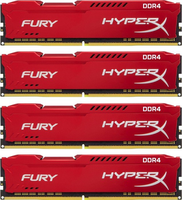32GB DDR4 2133MHz CL14 DIMM 1Rx8 HyperX FURY Red, 4x8GB