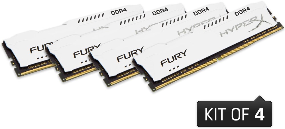 32GB DDR4 2133MHz CL14 DIMM 1Rx8 HyperX FURY White, 4x8GB