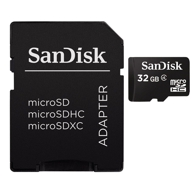 SanDisk microSDHC 32GB Class4 + adapt�r
