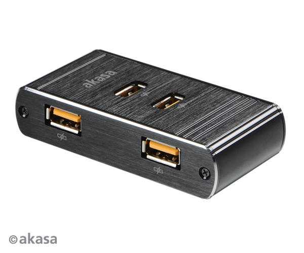 AKASA USB nab�jec� stanice - 4 porty - �ern�