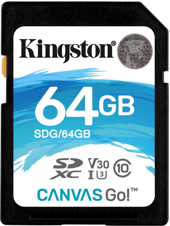 64GB SDXC Kingston Canvas Go U3 V30 90R/45W