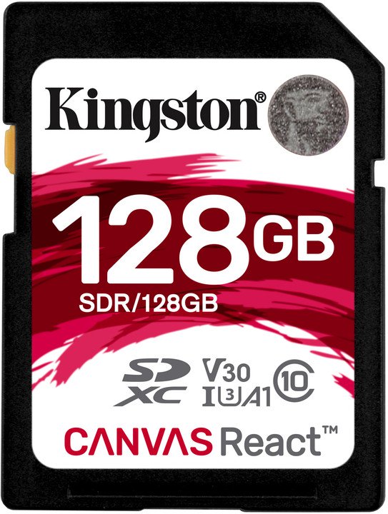 128GB SDXC Kingston Canvas React U3 V30 A1 100R/70W