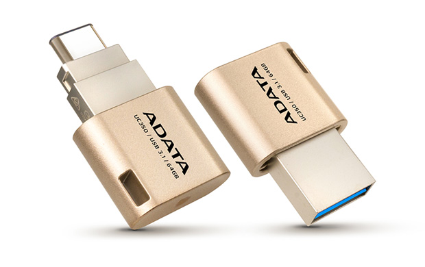 64GB ADATA UC350 USB 3.1 typ C zlat� 100/30MBs