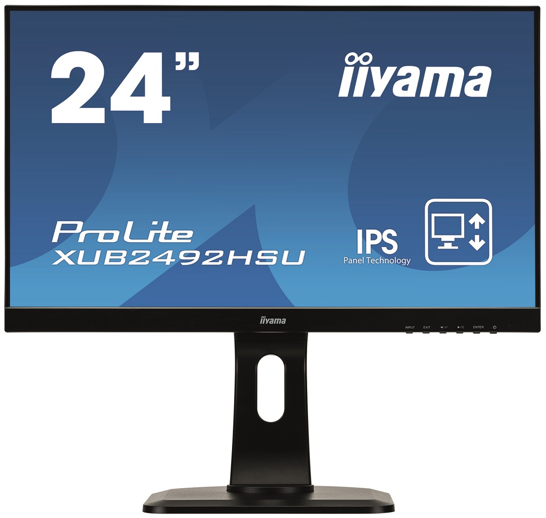 24' LCD iiyama XUB2492HSU-B1 -IPS, 5ms, 250cd/m2, 1000:1 (5M:1 ACR), DP, USB hub, HDMI, repro, pivot 