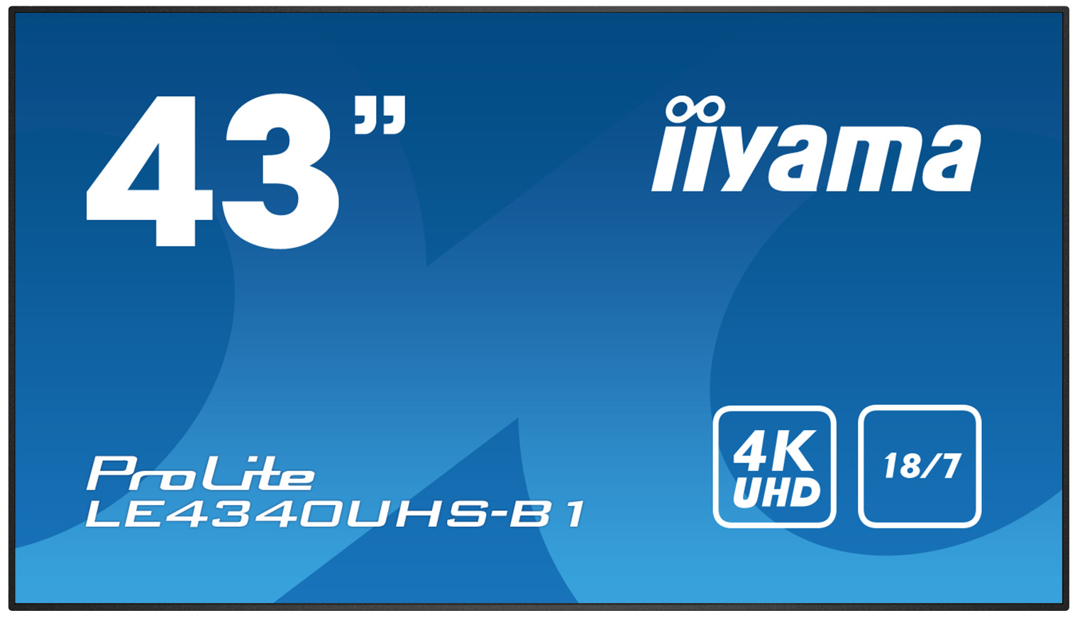 43' iiyama LE4340UHS-B1 - AMVA3,4K UHD,8.5ms,350cd/m2, 5000:1,16:9,VGA,HDMI,DVI,USB,RS232,RJ45,repro