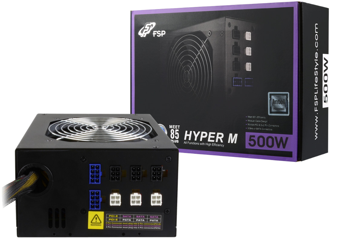 FSP/Fortron HYPER M 500, >85%, 500W, modular