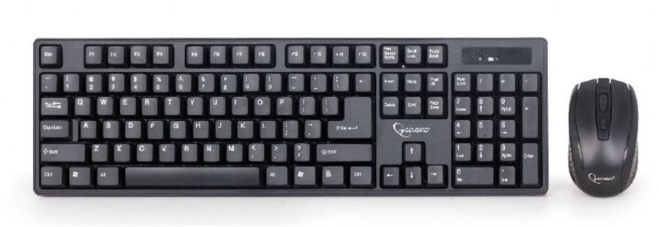 Set Gembird bezdr�tov� kl�vesnice+my�, �ern�, US layout 