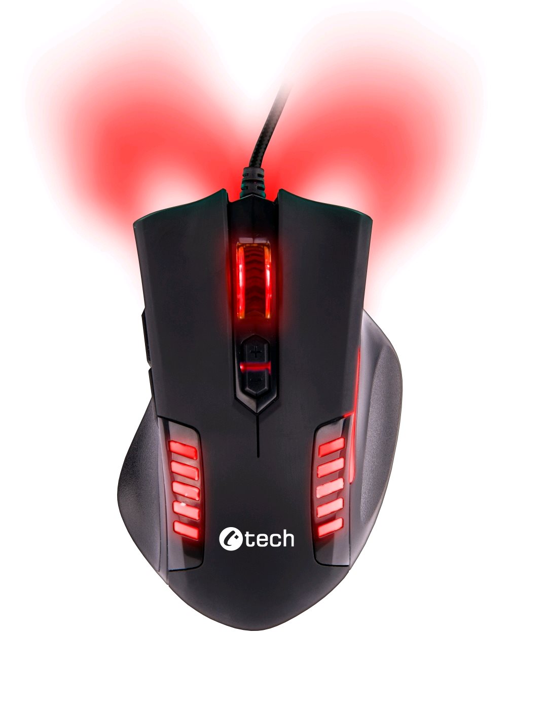C-TECH Empusa hern� my�, �erven� podsv�cen�, laser 3400DPI, USB
