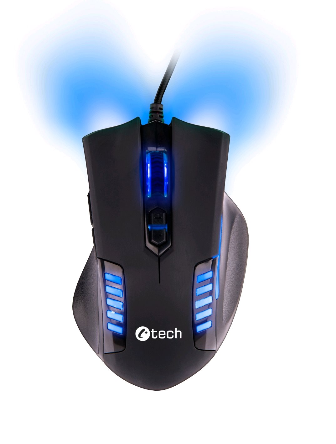 C-TECH Empusa hern� my�, modr� podsv�cen�, laser 3400DPI, USB