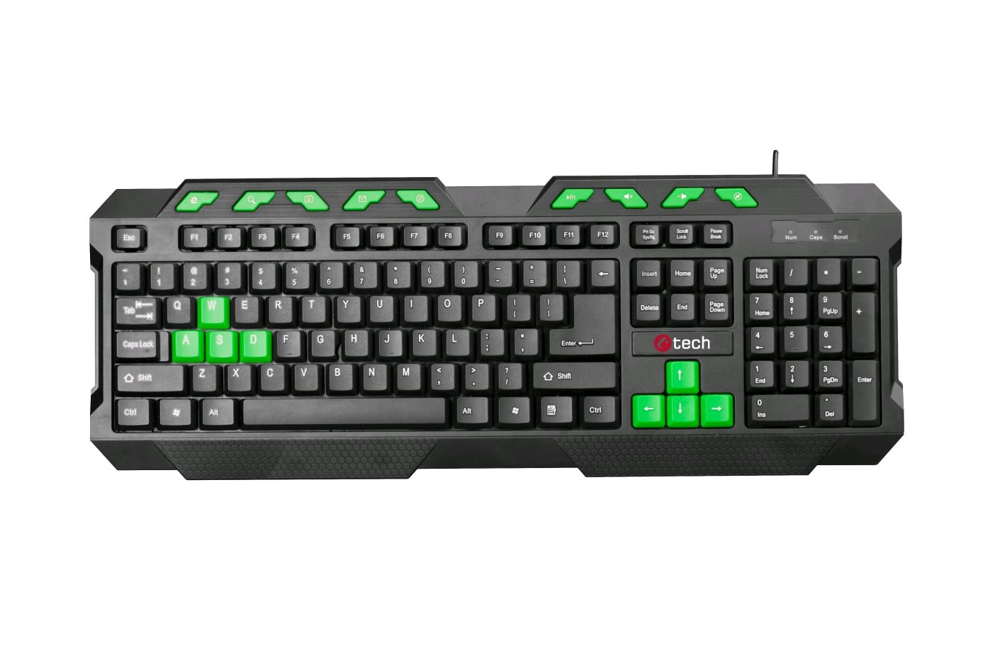 C-TECH GMK-102-G, USB, �erno-zelen�, multimed