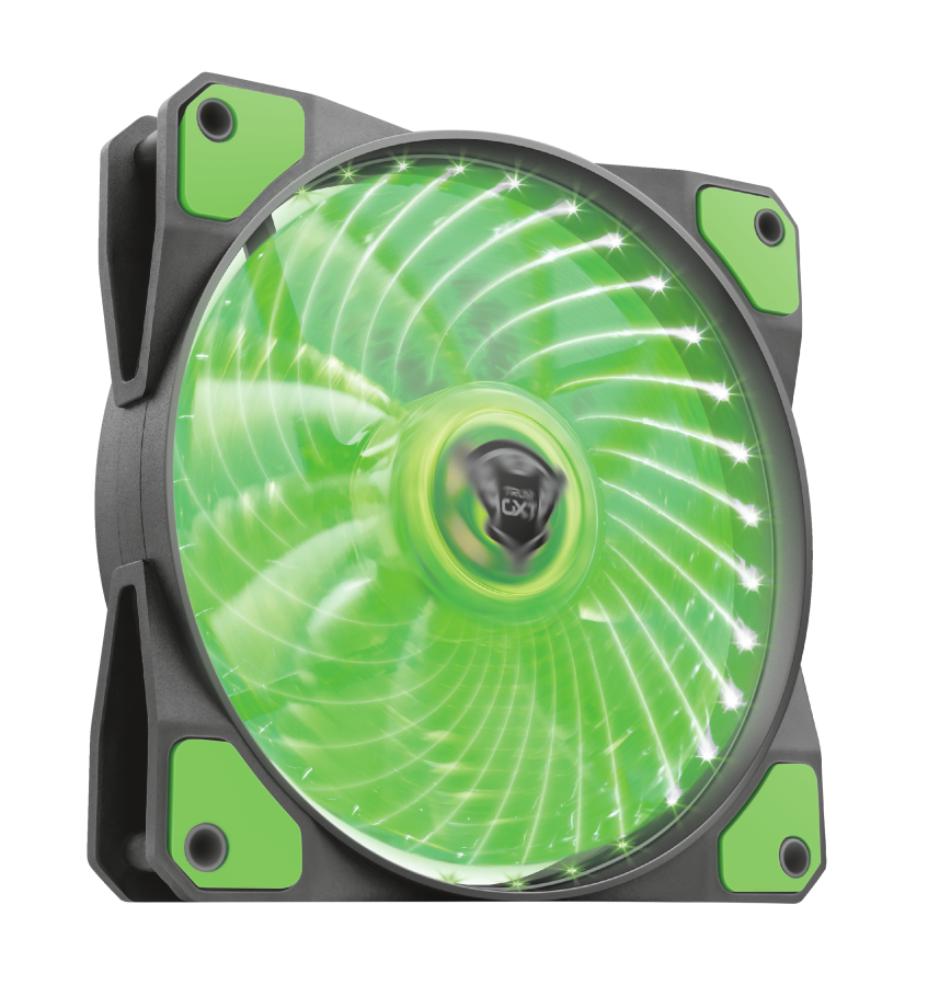 TRUST GXT 762B PC tich� LED ventil�tor-black/green