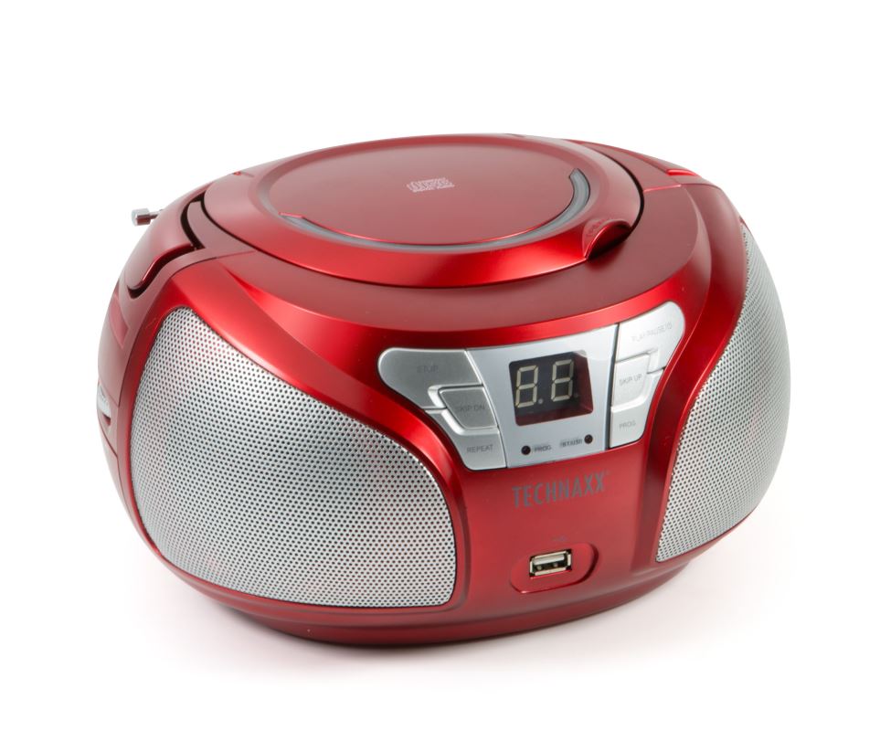 Technaxx Boombox CD p�ehr�va�, BT, FM, USB, �erve.
