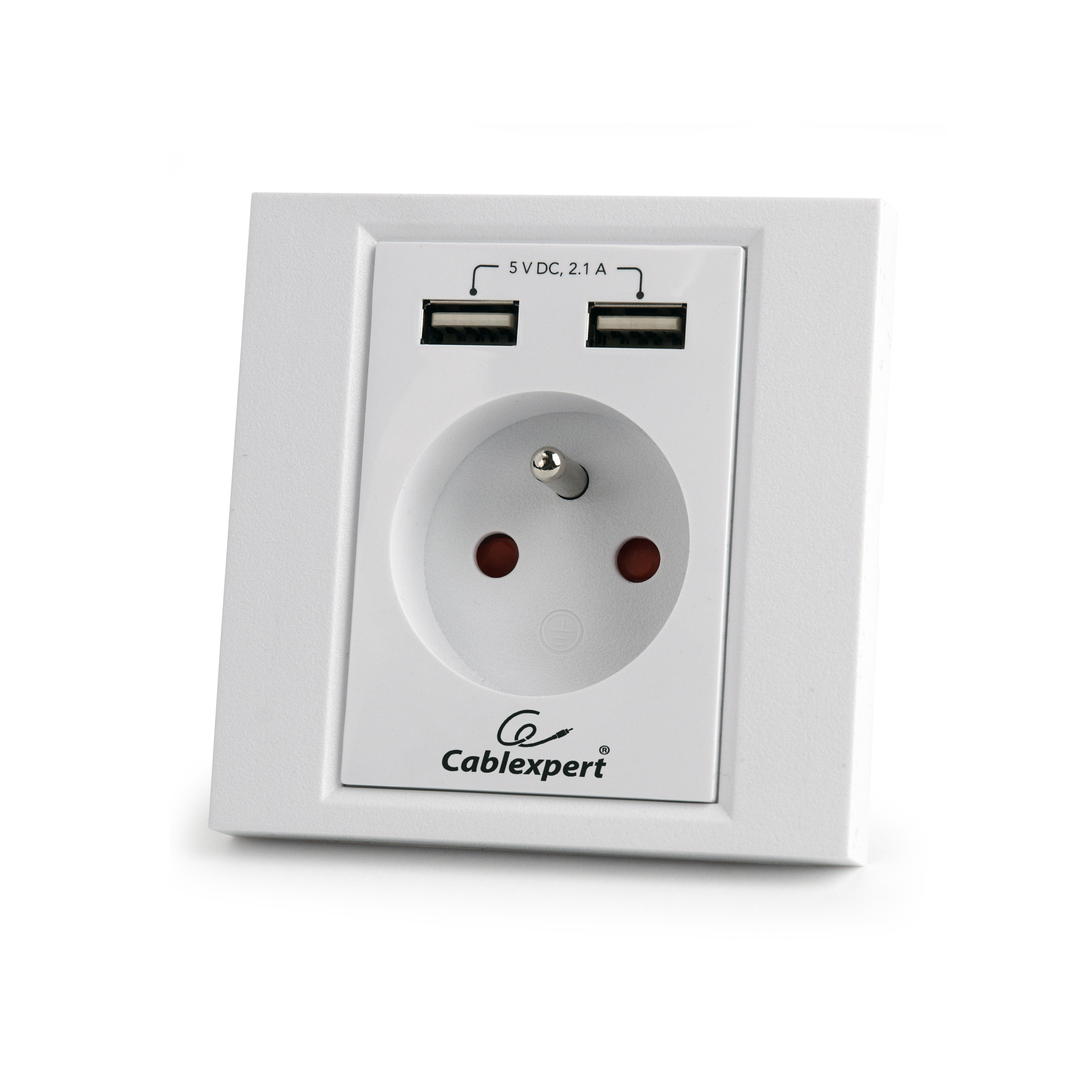 Gembird Nab�je�ka USB elektrick� z�suvka 230V, 2100mA, 2x USB, b�l�