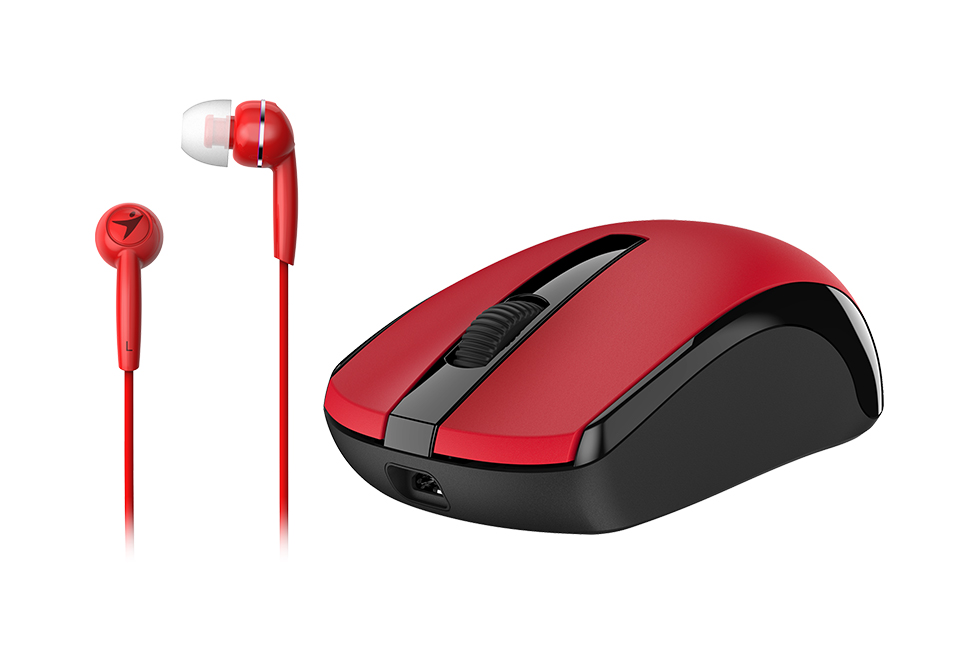Set my� a sluch�tka GENIUS RS,MH-8100,Red 