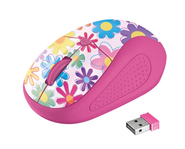 my� TRUST Primo Wireless Mouse - pink flowers 