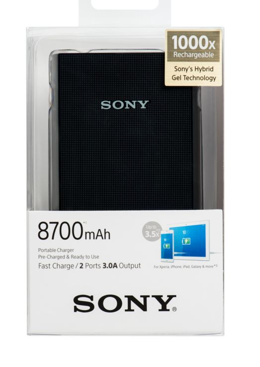 Sony p�enosn� zdroj USB - Powerbank CP-V9 �ern�, 8700mAh