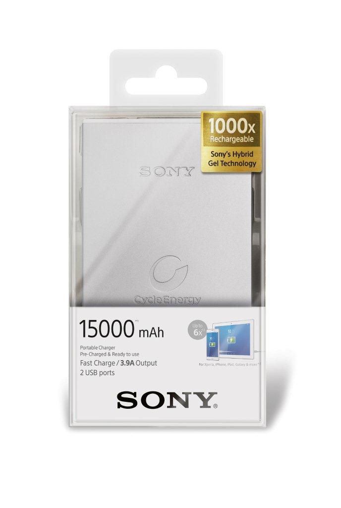 Sony p�enosn� zdroj USB - Powerbank CP-S15S st��brn�, 15 000mAh
