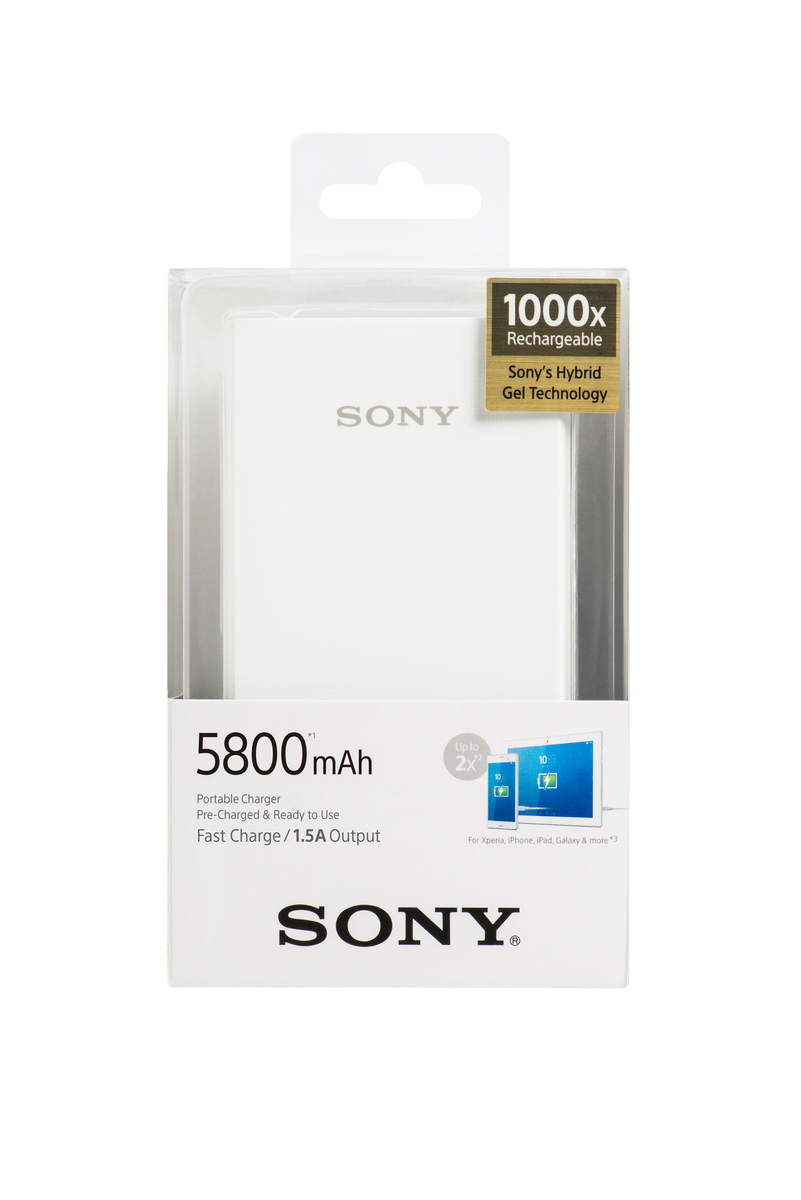 Sony Powerbank CP-E6BW b�l�, 5800mAh