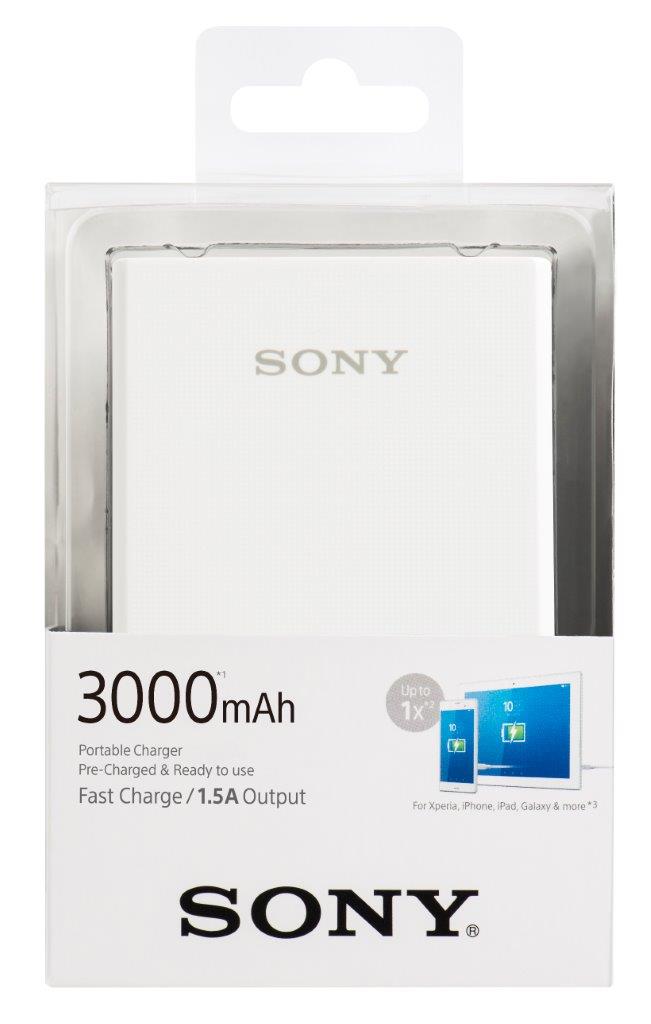 Sony Powerbank CP-E3W2 b�l�, 3000 mAH 