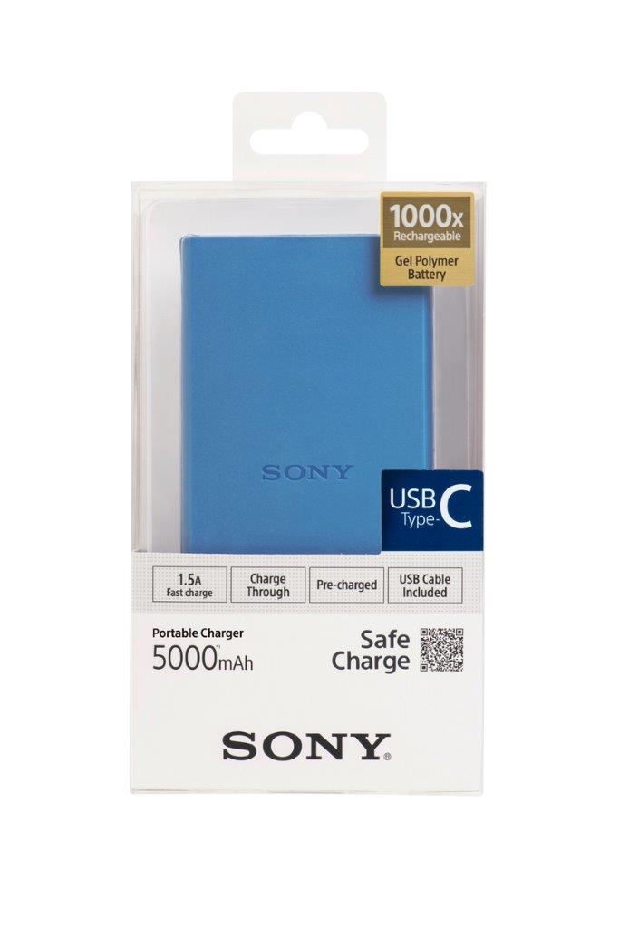 Sony Powerbank CP-V5BBLC modr�, 5000 mAh,USB-C