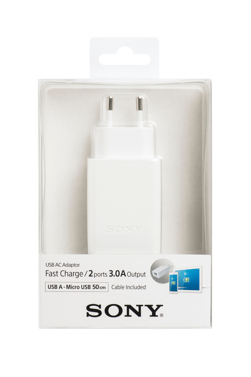 Sony USB AC adapt�r CP-AD2M2WC b�l�, 3A, 2xUSB