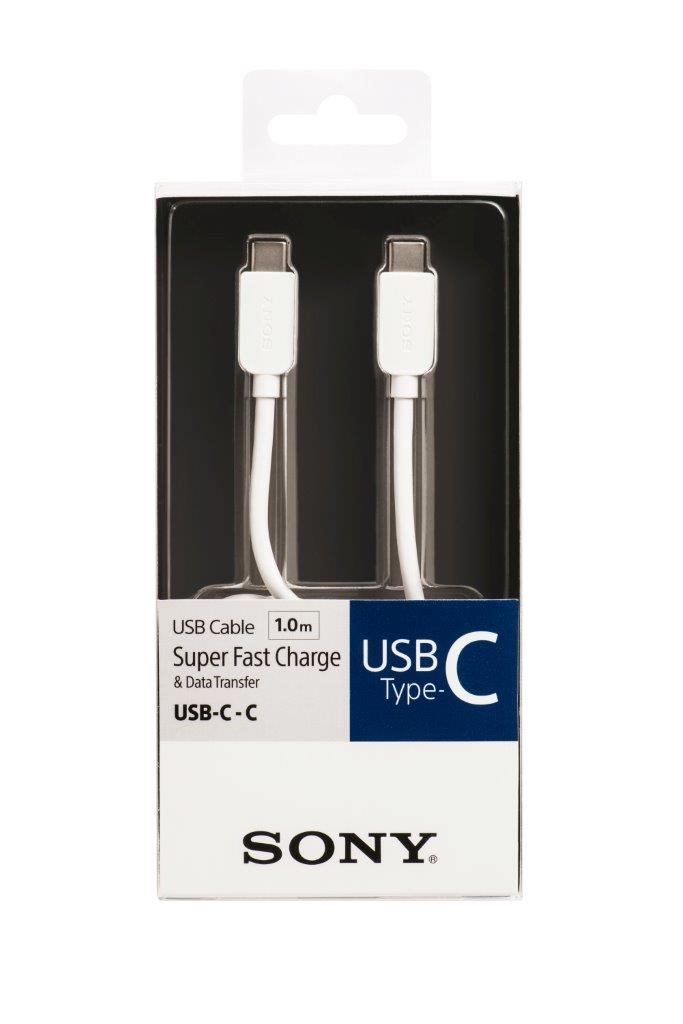 Sony kabel USB Type C / USB-C, 3A, 1m, b�l� 