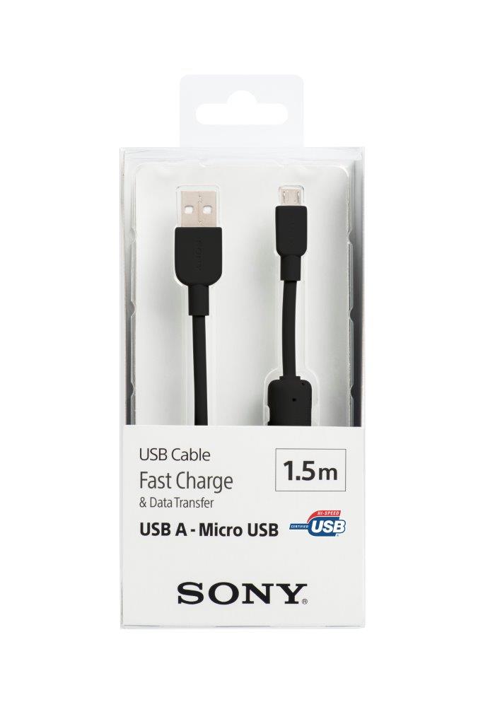 Sony kabel USB Type A / Type B, 2,4A, 1,5m, �ern�